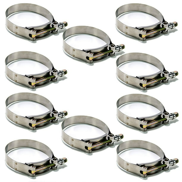 8x2.5" inch Turbo Pipe Hose Coupler T-bolt Clamps Stainless Steel 67-75mm